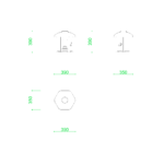 【2D部品】1.3尺サイズの石灯籠（置灯籠・寸松庵）【DXF/autocad DWG】2dej-tou_0006