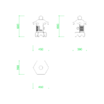 【2D部品】2尺サイズの石灯籠（置灯籠・六角置）【DXF/autocad DWG】2dej-tou_0007