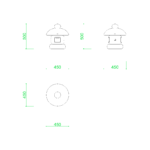 【2D部品】500mmサイズの石灯籠（置灯籠・玉手）【DXF/autocad DWG】2dej-tou_0008