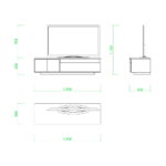 【2D部品】55インチのテレビと テレビラック【DXF/autocad DWG】 2di-cmb_0009