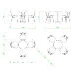 【2D部品】600サイズの丸いテーブルとパイプ椅子4脚【DXF/autocad DWG】 2di-cmb_0015