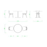 【2D部品】900サイズの丸いテーブルとパイプ椅子2脚【DXF/autocad DWG】 2di-cmb_0016