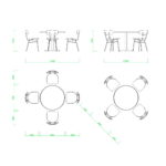 【2D部品】900サイズの丸いテーブルとパイプ椅子4脚【DXF/autocad DWG】 2di-cmb_0018