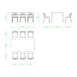 【2D部品】ダイニングテーブルと椅子6脚【DXF/autocad DWG】 2di-cmb_0021