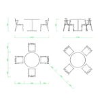【2D部品】900サイズの丸いテーブルと椅子4脚【DXF/autocad DWG】 2di-cmb_0022