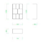 【2D部品】本棚【DXF/autocad DWG】 2di-rac_0003