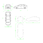 【2D部品】自動車 セダン（トヨタ プリウス TOYOTA PRIUS）【DXF/autocad DWG】 2dv-car_0005