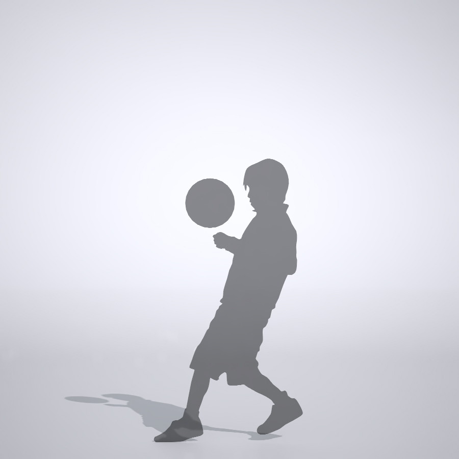 サッカーをしている男の子の3dCADデータ│ポリ板 シルエット 人物 人間 子供 Silhouette people human children│3d cad データ フリー ダウンロード 無料 商用可能 建築パース フリー素材 formZ 3D 3ds obj Free download│digital-architex.com