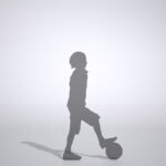 【シルエット】ボールの上に足を置いている男の子【formZ】 child_0122