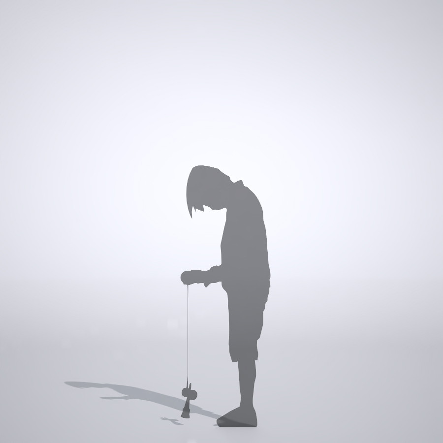 けん玉遊びをしている男の子の3dCADデータ│ポリ板 シルエット 人物 人間 子供 Silhouette people human children│3d cad データ フリー ダウンロード 無料 商用可能 建築パース フリー素材 formZ 3D 3ds obj Free download│digital-architex.com