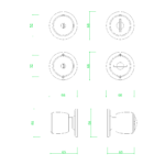 【2D部品】サムターンとキーシリンダーのある室内扉のドアノブ（ビスあり）【DXF/autocad DWG】 2db-kno_0001