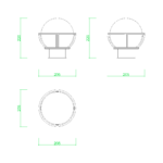 【2D部品】丸形の門灯【DXF/autocad DWG】2del-gtl_0001