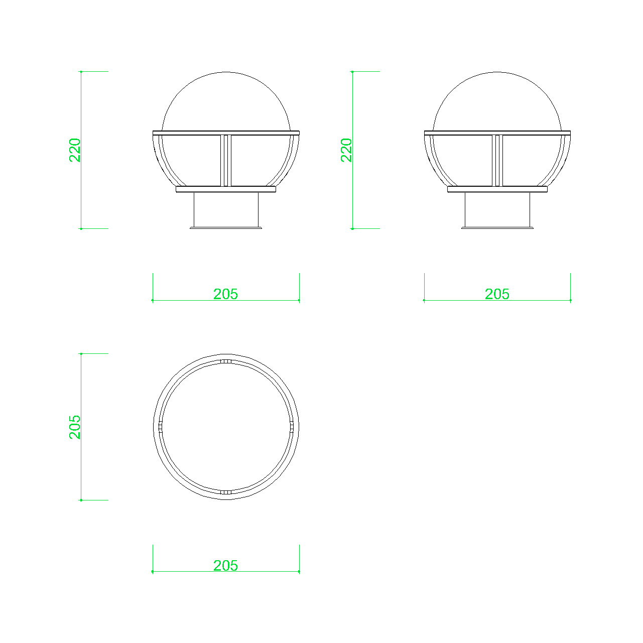 丸形の門灯 Dxf Autocad Dwg 2del Gtl 0001