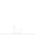 【2D部品】歩いている 猫【DXF/autocad DWG】2dsa-cat_0006
