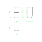 【2D部品】高さ1mの冷蔵庫【DXF/autocad DWG】2di-ref_0001