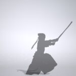 【シルエット】竹刀を振る 剣道 選手【formZ】 man_0197