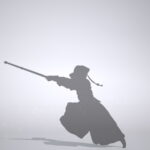 【シルエット】面打ちをする剣道 選手【formZ】 man_0198