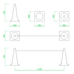 【2D部品】カラーコーン バー・簡易図面【DXF/autocad DWG】 2dc-tem_0005