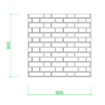 【2D部品】レンガ フランドル積み 目地10mm パターン・参考図【DXF/autocad DWG】2dd-smp_0123