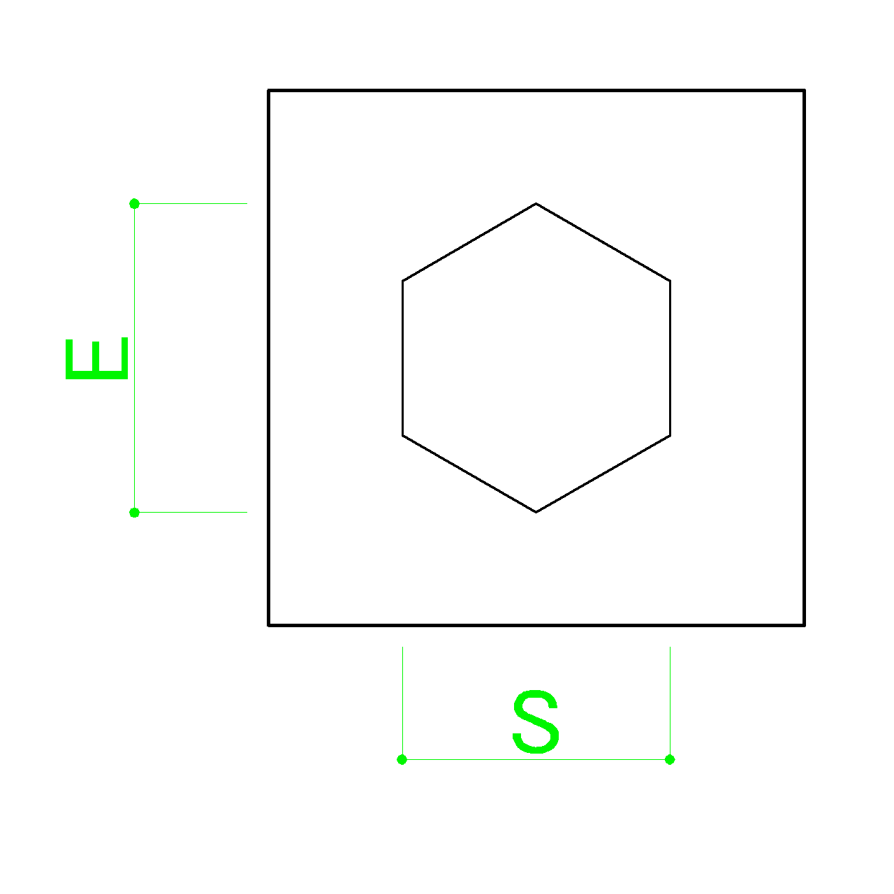 正六角形のハッチング 詳細図