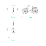 【2D部品】カゴ付きのシンプルな自転車【DXF/autocad DWG】2dv-byc_0001