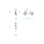 【2D部品】補助輪付きの子ども自転車【DXF/autocad DWG】2dv-byc_0005