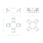 【2D部品】900サイズの丸いテーブルと椅子4脚【DXF/autocad DWG】 2di-cmb_0022