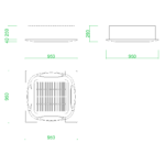 【2D部品】950サイズの業務用エアコン 天井埋込形【DXF/autocad DWG】2df-ace_0001