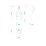 【2D部品】幼児用の壁掛け小便器（自動フラッシュバルブ）【DXF/autocad DWG】2df-toi_0007