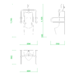 【2D部品】低リップ型の壁掛け小便器（自動フラッシュバルブ・手摺付き）【DXF/autocad DWG】2df-toi_0010