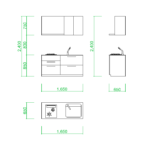 【2D部品】1650サイズのＩ型キッチン【DXF/autocad DWG】 2df-kit_0001