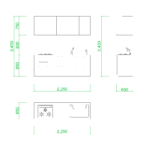 【2D部品】2250サイズのＩ型キッチン【DXF/autocad DWG】 2df-kit_0005