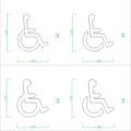 駐車場の車椅子マークの2DCAD部品丨エクステリア 障害者専用駐車場 身体障害者丨無料 商用可能 フリー素材 フリーデータ AUTOCAD DWG DXF