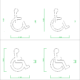 駐車場の車椅子マークの2DCAD部品丨エクステリア 障害者専用駐車場 身体障害者丨無料 商用可能 フリー素材 フリーデータ AUTOCAD DWG DXF