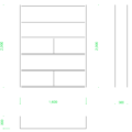 本棚の2DCAD部品,無料,商用可能,フリー素材,フリーデータ,AUTOCAD,DWG,DXF,インテリア,interior,家具,furniture,棚,ラック,rack,shelf,book
