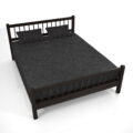 黒い クイーンサイズのベッド の3dCADデータ│木製 べっど 寝台 枕 マットレス│内装 インテリア interior furniture bed bddo│3d cad データ フリー ダウンロード 無料 商用可能 建築パース フリー素材 formZ 3D 3ds obj Free download│digital-architex.com デジタルアーキテクス