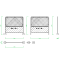 ガードフェンスの2DCAD部品丨建設工事 仮設材 安全区画丨無料 商用可能 フリー素材 フリーデータ AUTOCAD DWG DXF
