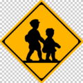 学校、幼稚園、保育所等ありの 警戒標識│歩く子供 兄弟 マーク 日本の道路標識 切り抜き画像 イラスト フリー データ ダウンロード無料 商用可能 フリー素材 ダウンロード Free download 2D illustration JPEG png traffic sign│digital-architex.com