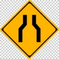 幅員減少の 警戒標識│狭くなる道 マーク 日本の道路標識 切り抜き画像 イラスト フリー データ ダウンロード無料 商用可能 フリー素材 ダウンロード Free download 2D illustration JPEG png traffic sign│digital-architex.com