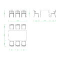 ダイニングテーブルと椅子6脚の2dCADデータ│内装 インテリア 家具 interior ブロック│2d cad データ フリー ダウンロード 無料 商用可能 建築設計 図面 フリー素材 オートキャド 部品 AUTOCAD dwg dxf Free download│digital-architex.com