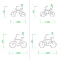 自転車置き場の白線マーク の2dCADデータ 参考図│じてんしゃ 駐輪場 白線 マーク ロゴ 焼付け ペイント W:1,000 mm D:700 mm W:1,200 mm D:900 mmライン幅：50 mm│外構 エクステリア ブロック 部品 製図 サンプル図 Sample│2d cad データ フリー ダウンロード 無料 商用可能 建築設計 図面 フリー素材 オートキャド 部品 AUTOCAD dwg dxf Free download│digital-architex.com デジタルアーキテクス