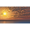 フリーデータ 2D CG 背景画像 空 雲 夕陽 夕焼け 夕暮れ 太陽 海 sky sunset cloud sea ocean